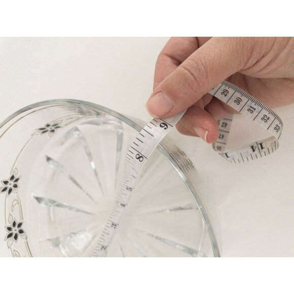 Vintage Decover Italy Glass Bowl With Black & Gold Floral Design - Picture 5 of 10
